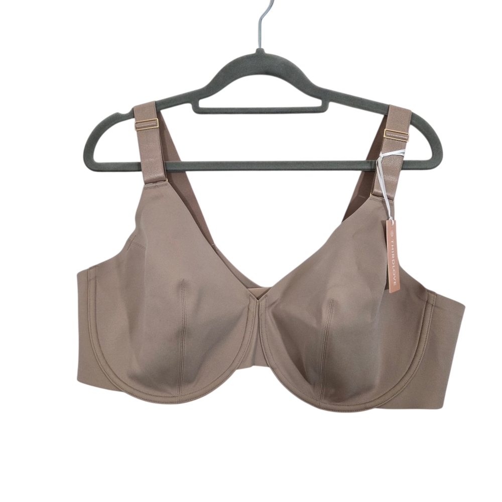 NWT Thirdlove Bra Classic Unlined Full Coverage Tan Beige Size 46C Underwire